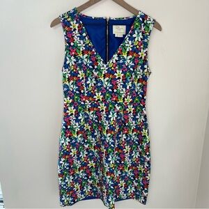 Kate Spade Floral Silk Blend Dress Short Sleeve Size 8 Spring Office Casual